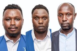 Photocollage of three suspects arrested by EACC officers.